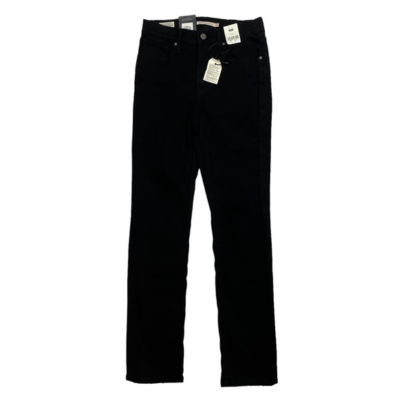 Levi's Premium 724 Distressed High Rise Straight Jeans Black Size 28x32 - Picture 4 of 8